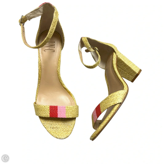 Sandals Heels Block By Inc In Tan, Size: 7.5