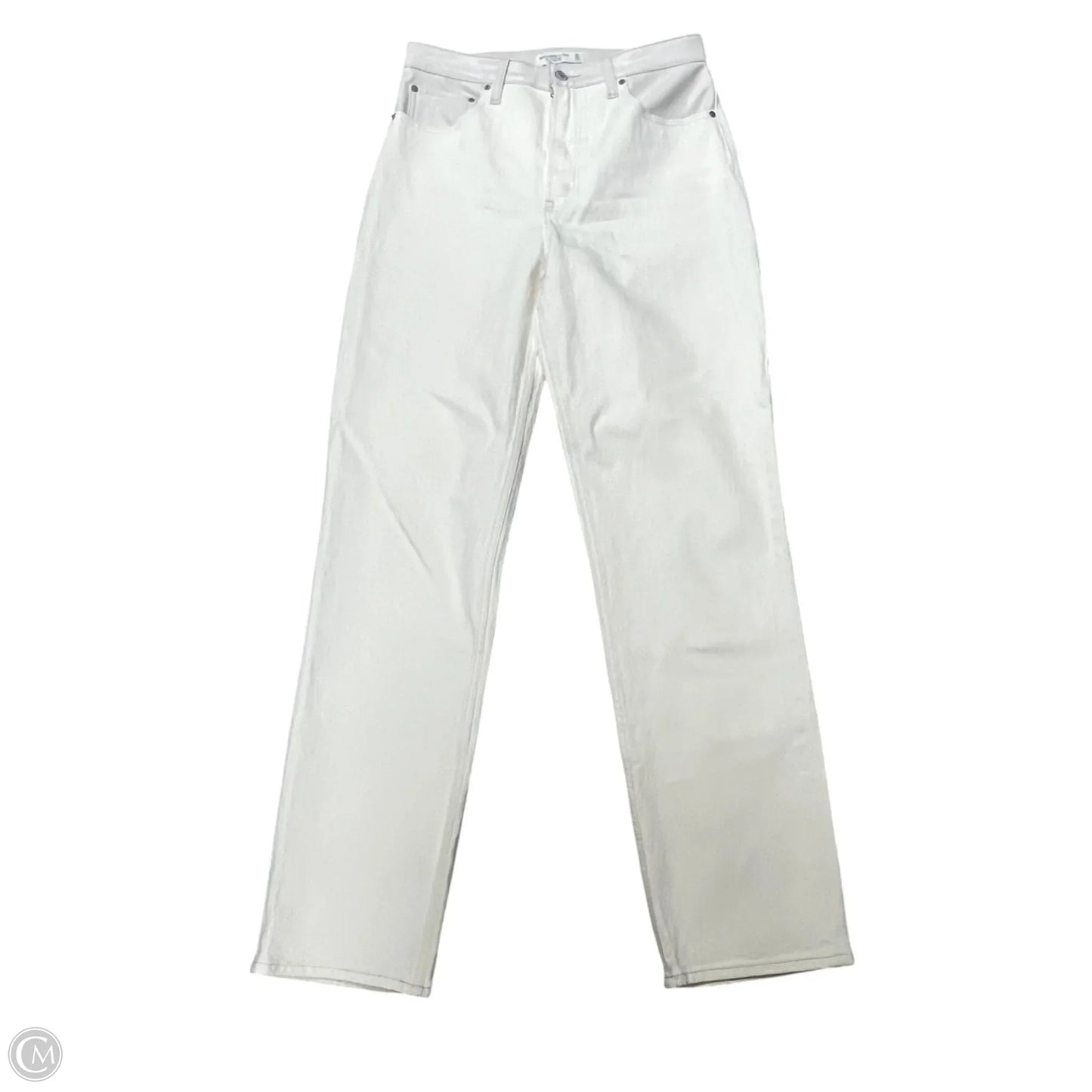 Jeans Straight By Abercrombie And Fitch In Cream Denim, Size: 10