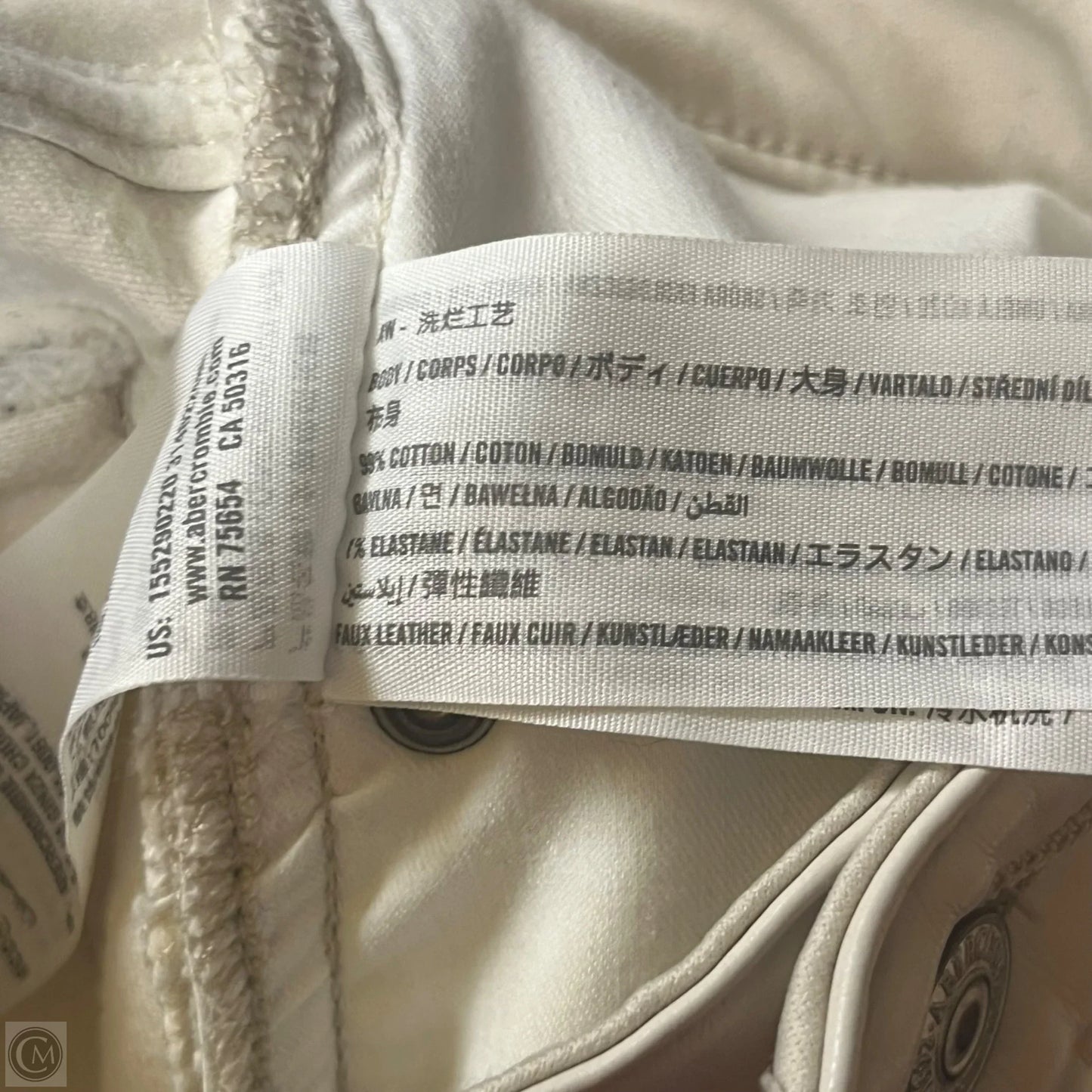 Jeans Straight By Abercrombie And Fitch In Cream Denim, Size: 10
