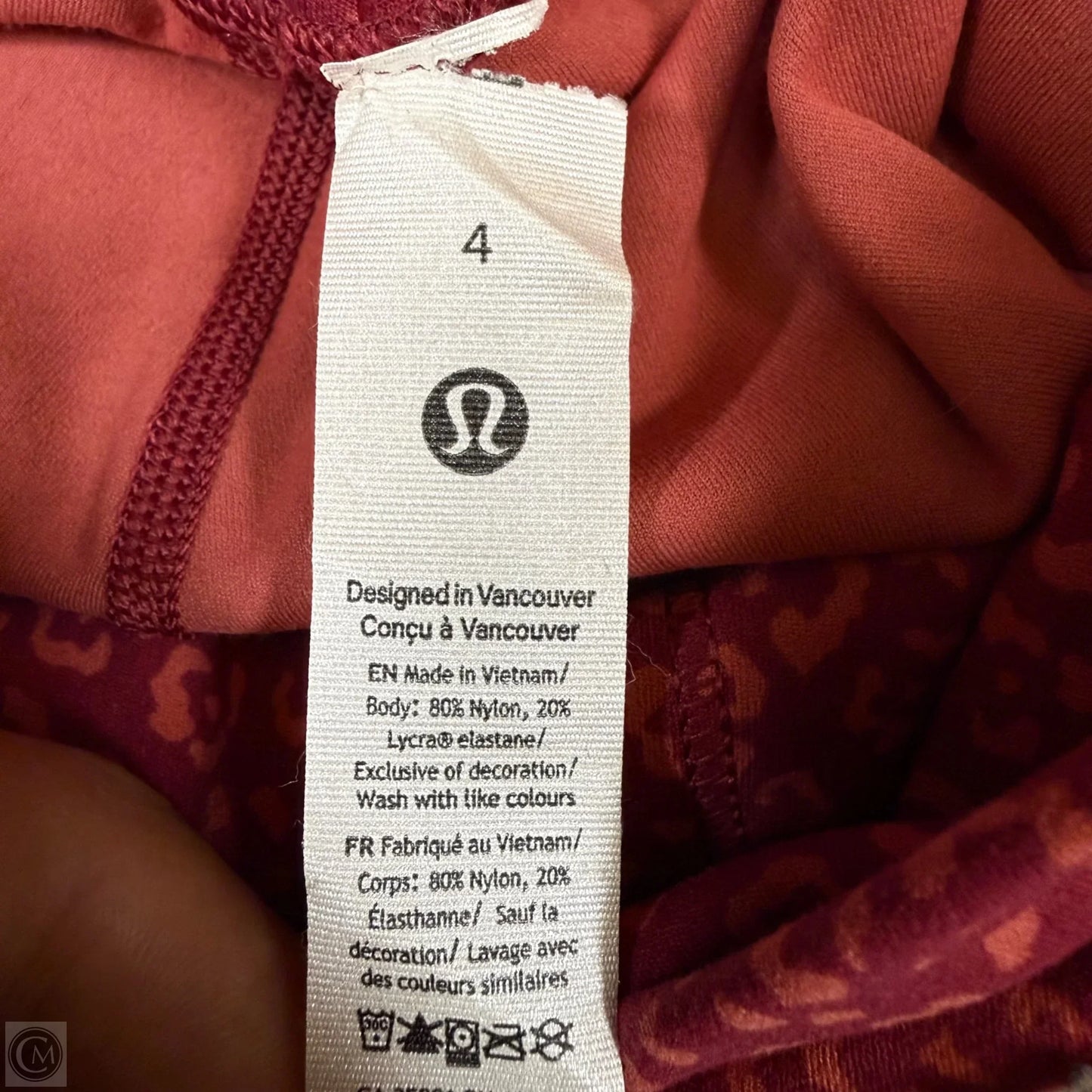 Athletic Leggings By Lululemon In Red, Size: 4