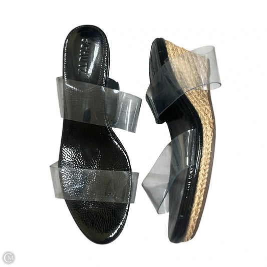 Sandals Heels Wedge By Schutz In Black & Tan, Size: 7