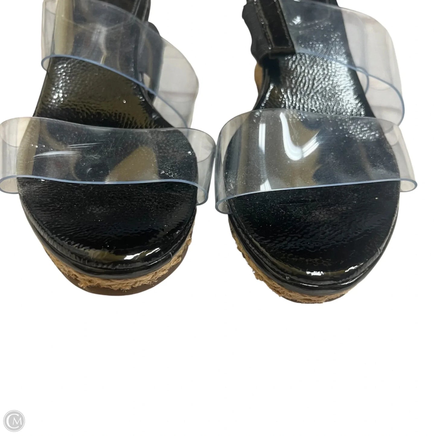 Sandals Heels Wedge By Schutz In Black & Tan, Size: 7