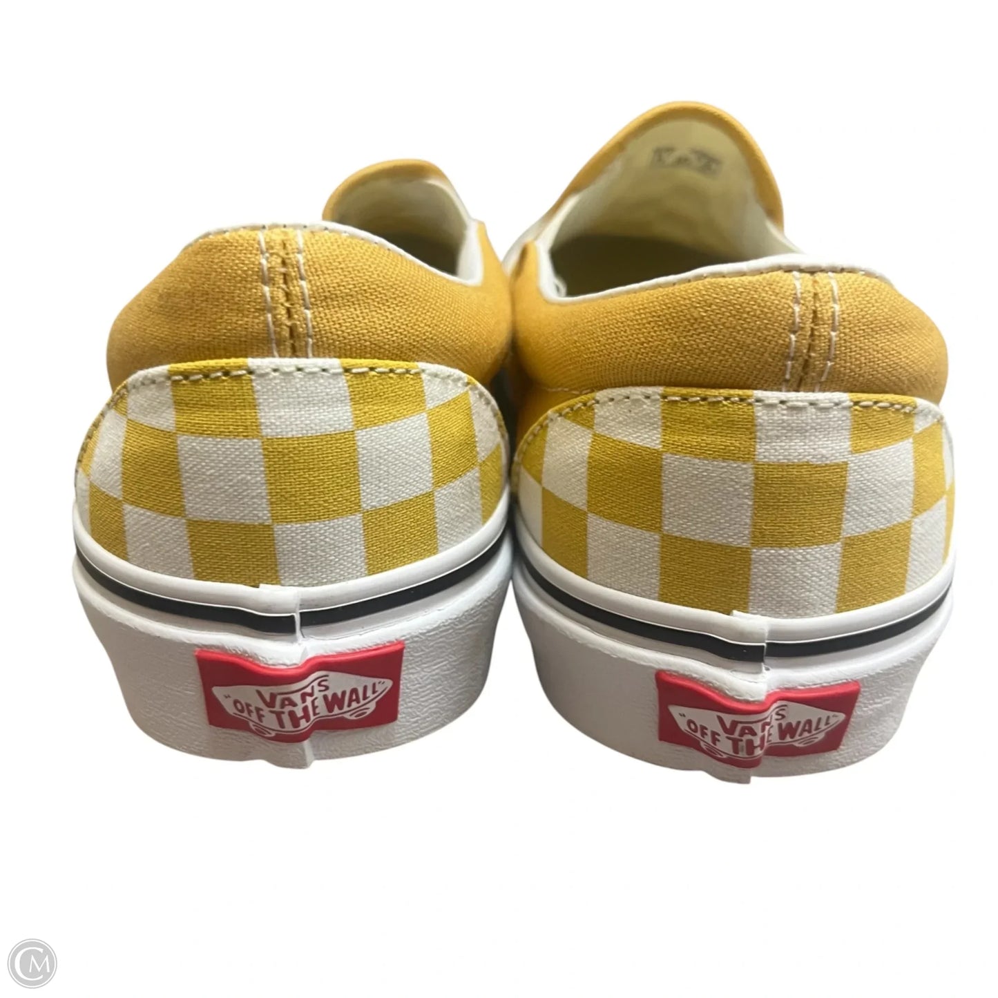 Shoes Flats By Vans In White & Yellow, Size: 8