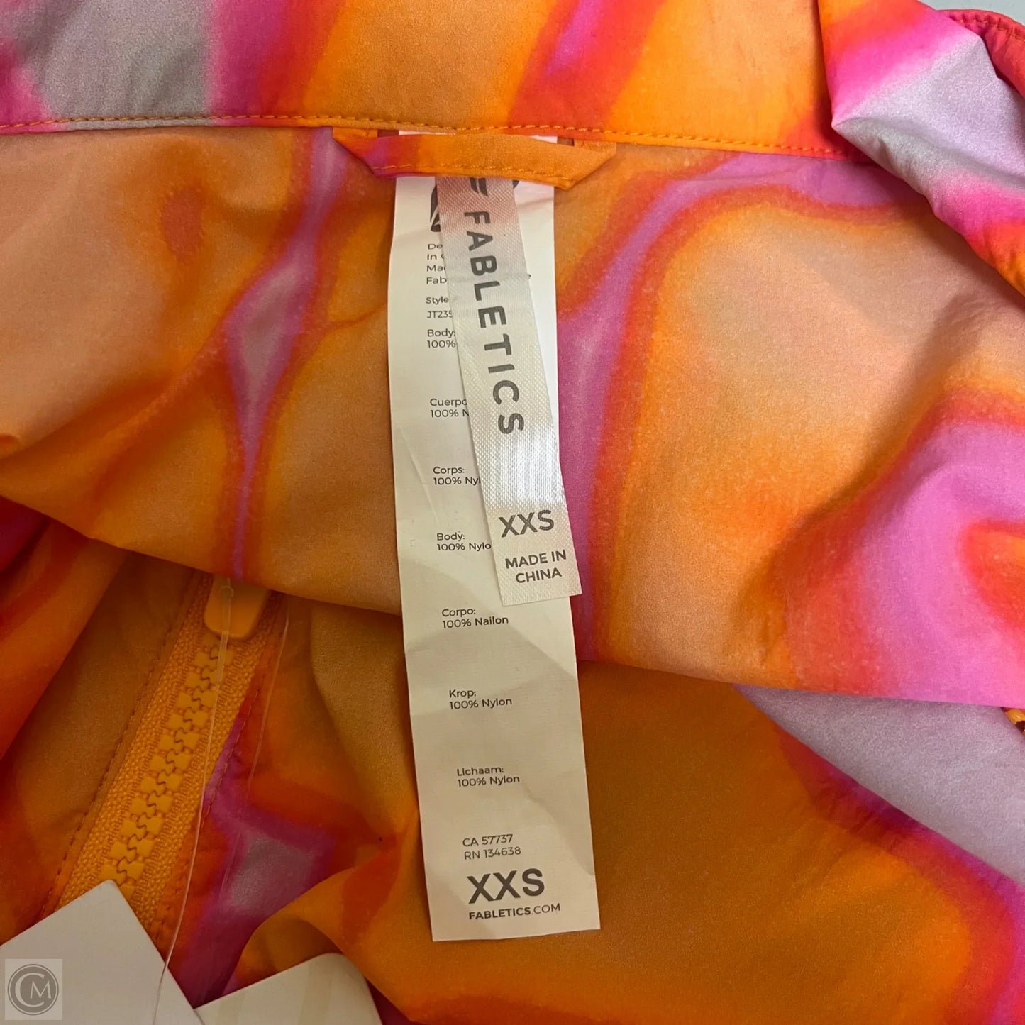 Jacket Windbreaker By Fabletics In Orange & Pink, Size: Xxs