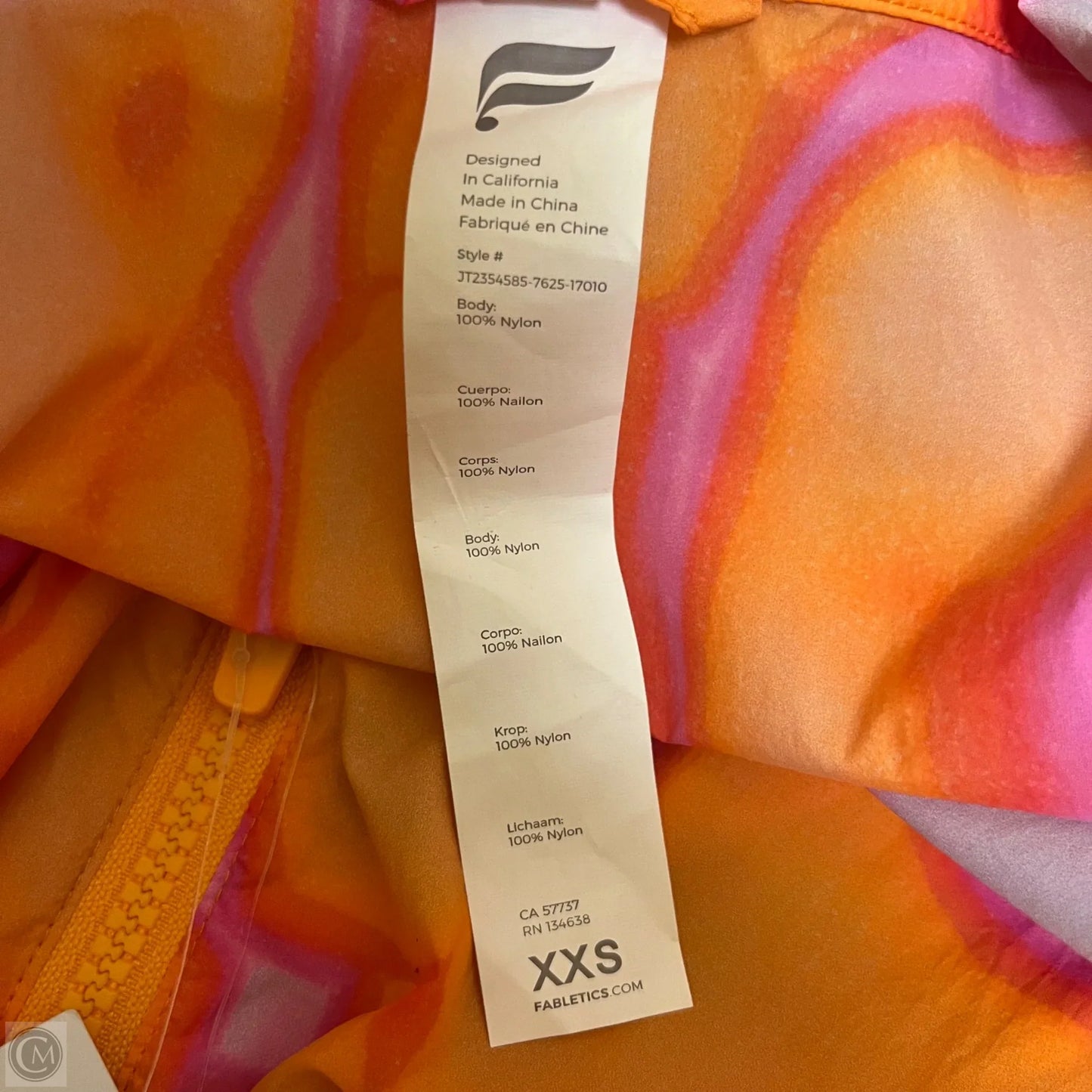 Jacket Windbreaker By Fabletics In Orange & Pink, Size: Xxs