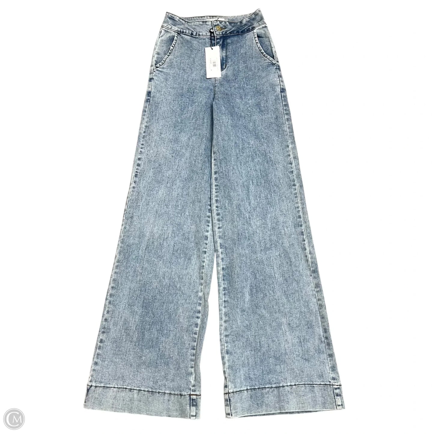 Jeans Wide Leg By Molly Bracken In Blue Denim, Size: 0