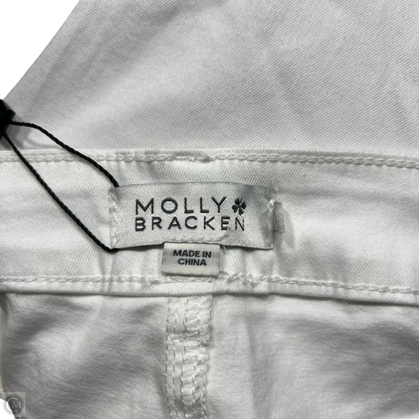 Jeans Straight By Molly Bracken In White Denim, Size: 12