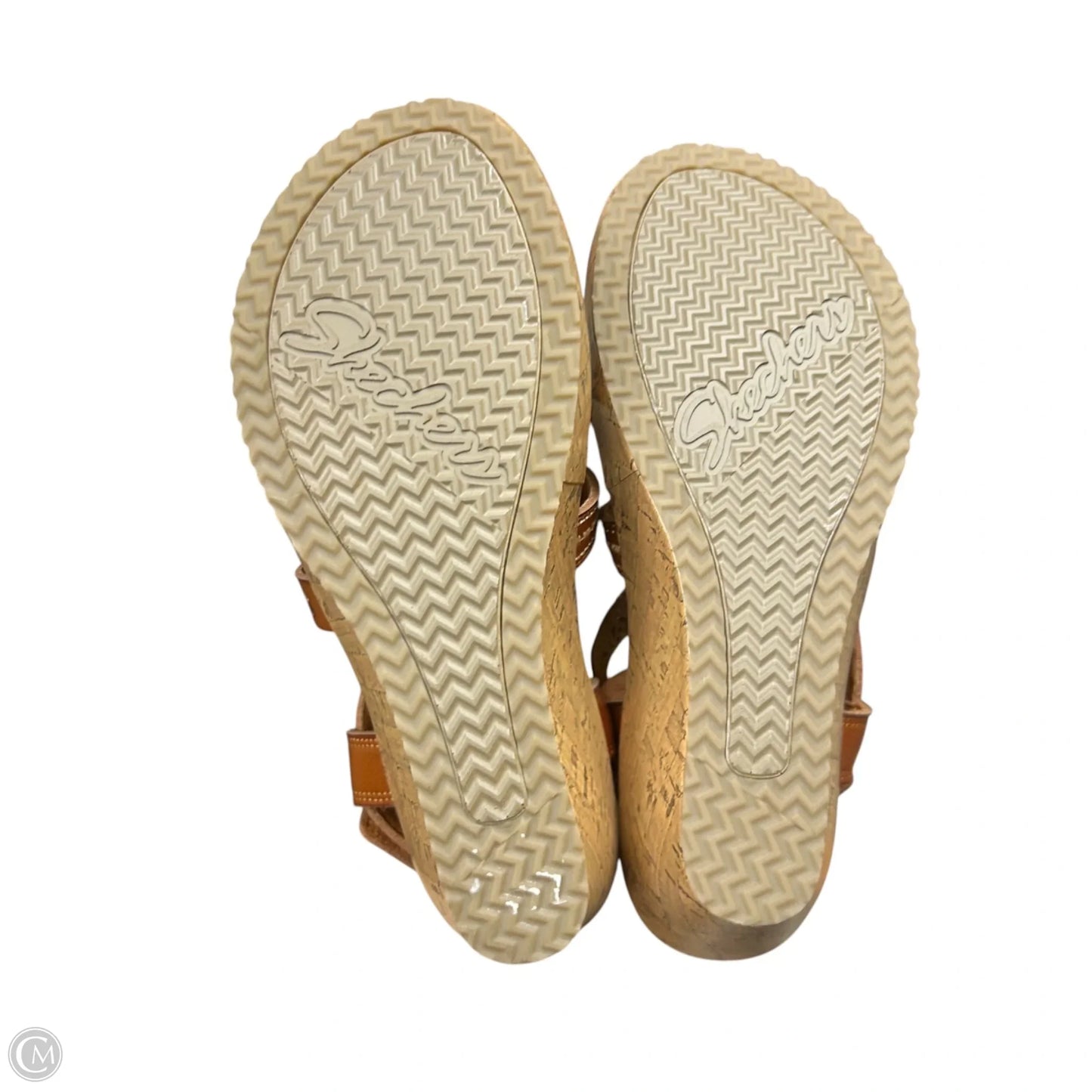 Sandals Heels Wedge By Skechers In Brown, Size: 7