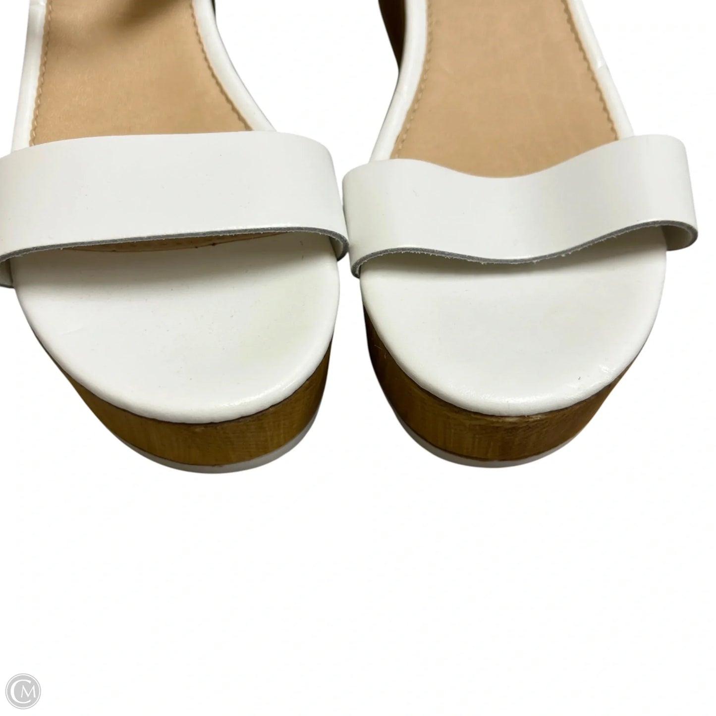 Sandals Heels Platform By Steve Madden In Tan & White, Size: 11