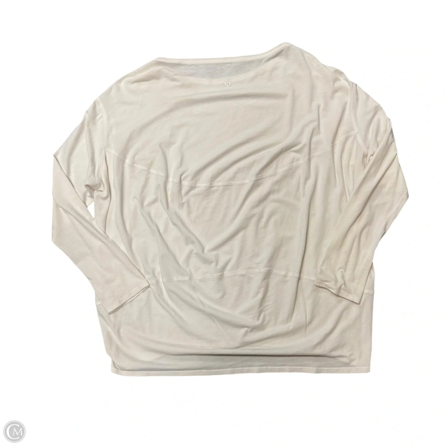 Athletic Top Long Sleeve Crewneck By Lululemon In White, Size: L
