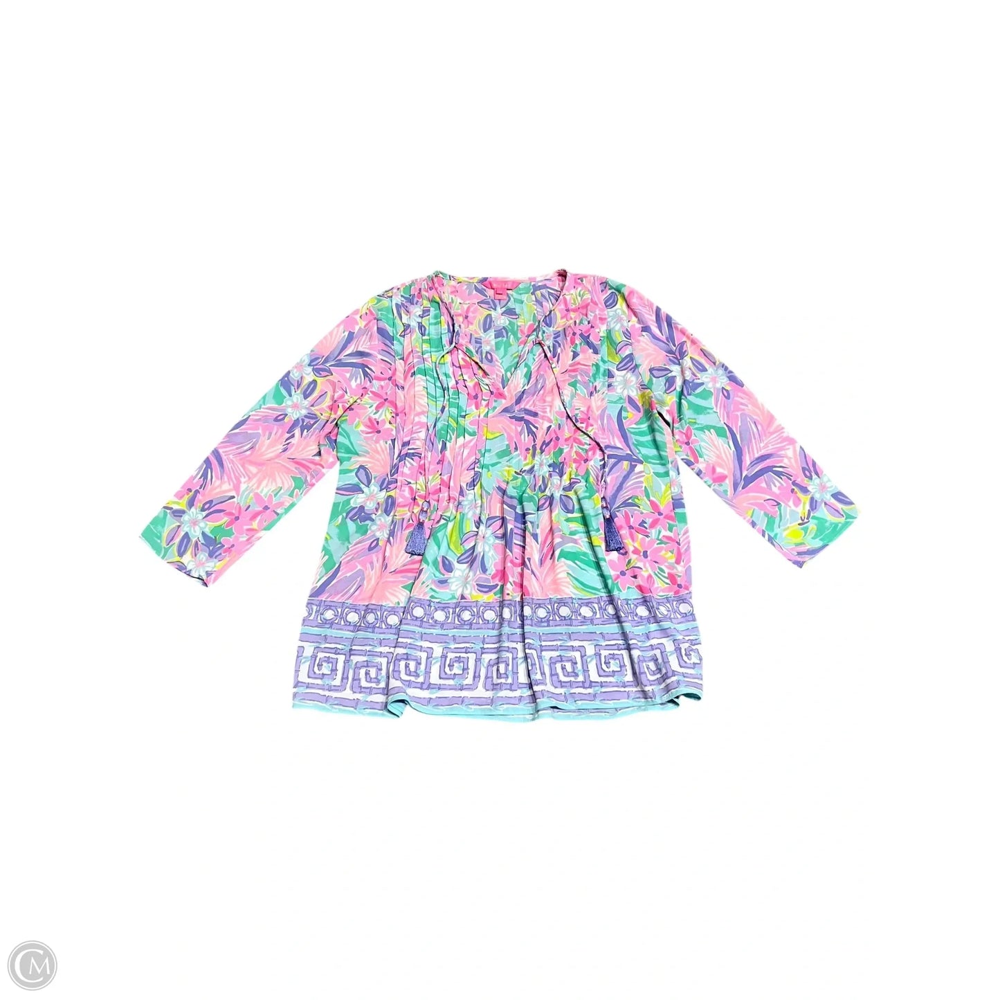 Top Long Sleeve Designer By Lilly Pulitzer In Pink & Purple, Size: M