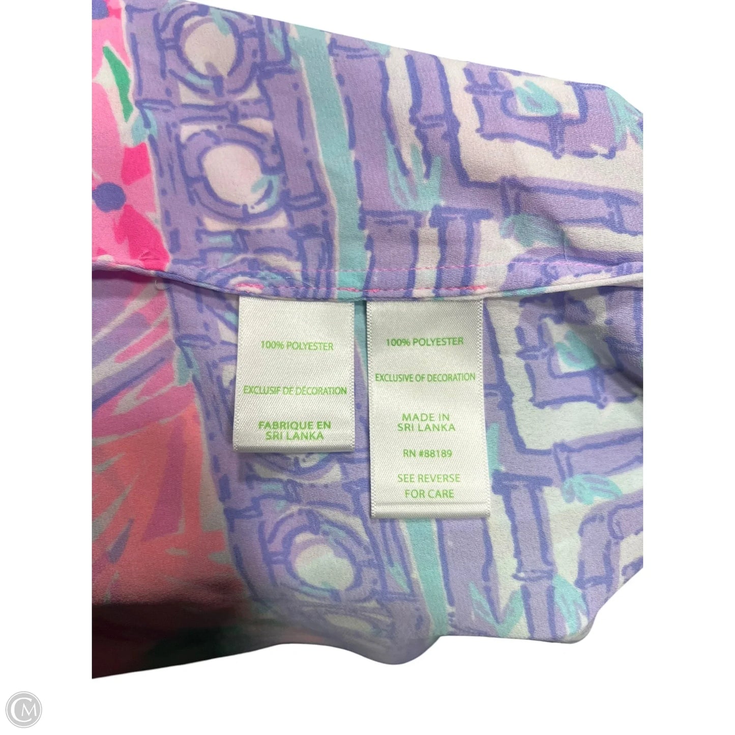 Top Long Sleeve Designer By Lilly Pulitzer In Pink & Purple, Size: M
