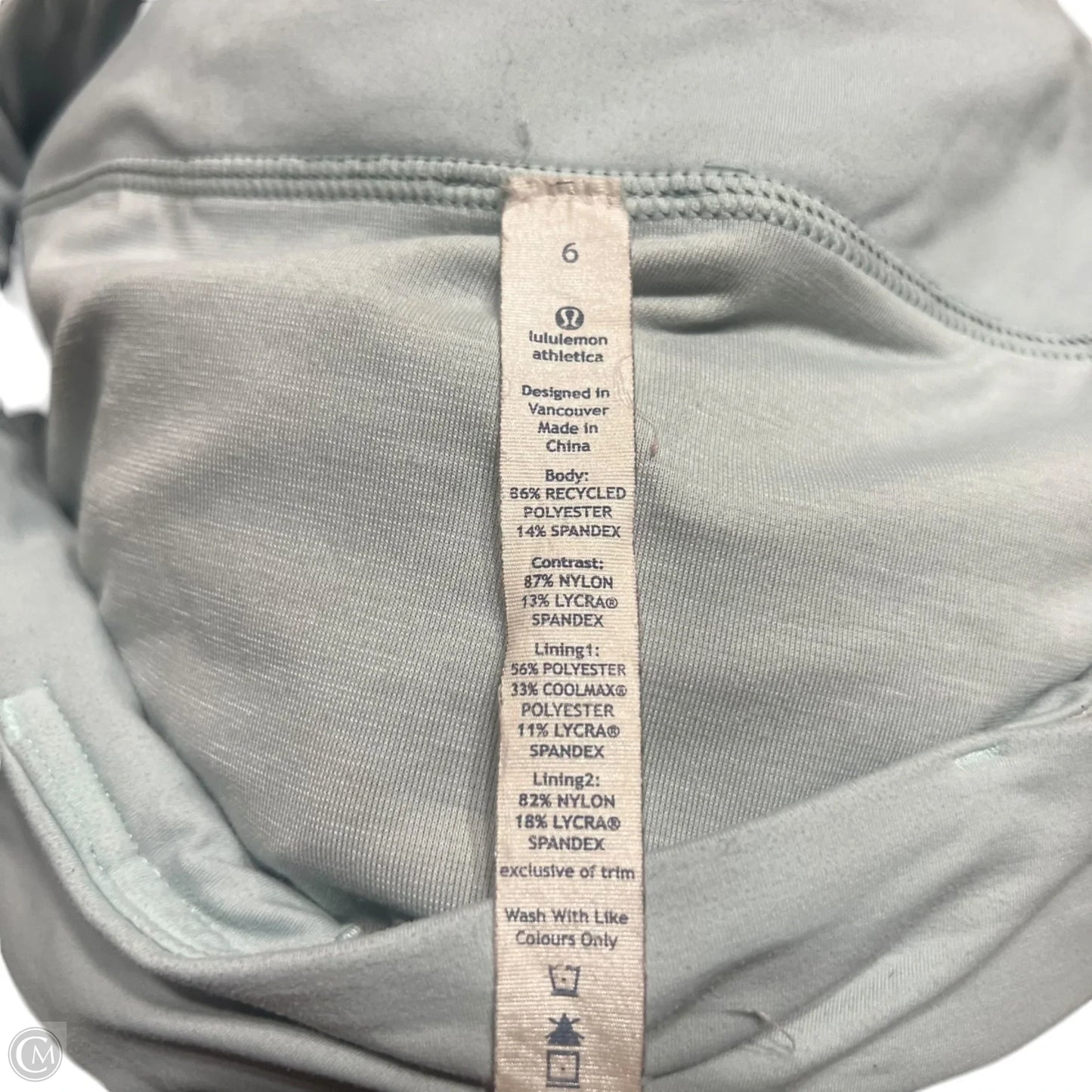 Athletic Shorts By Lululemon In Blue & Grey, Size: 6