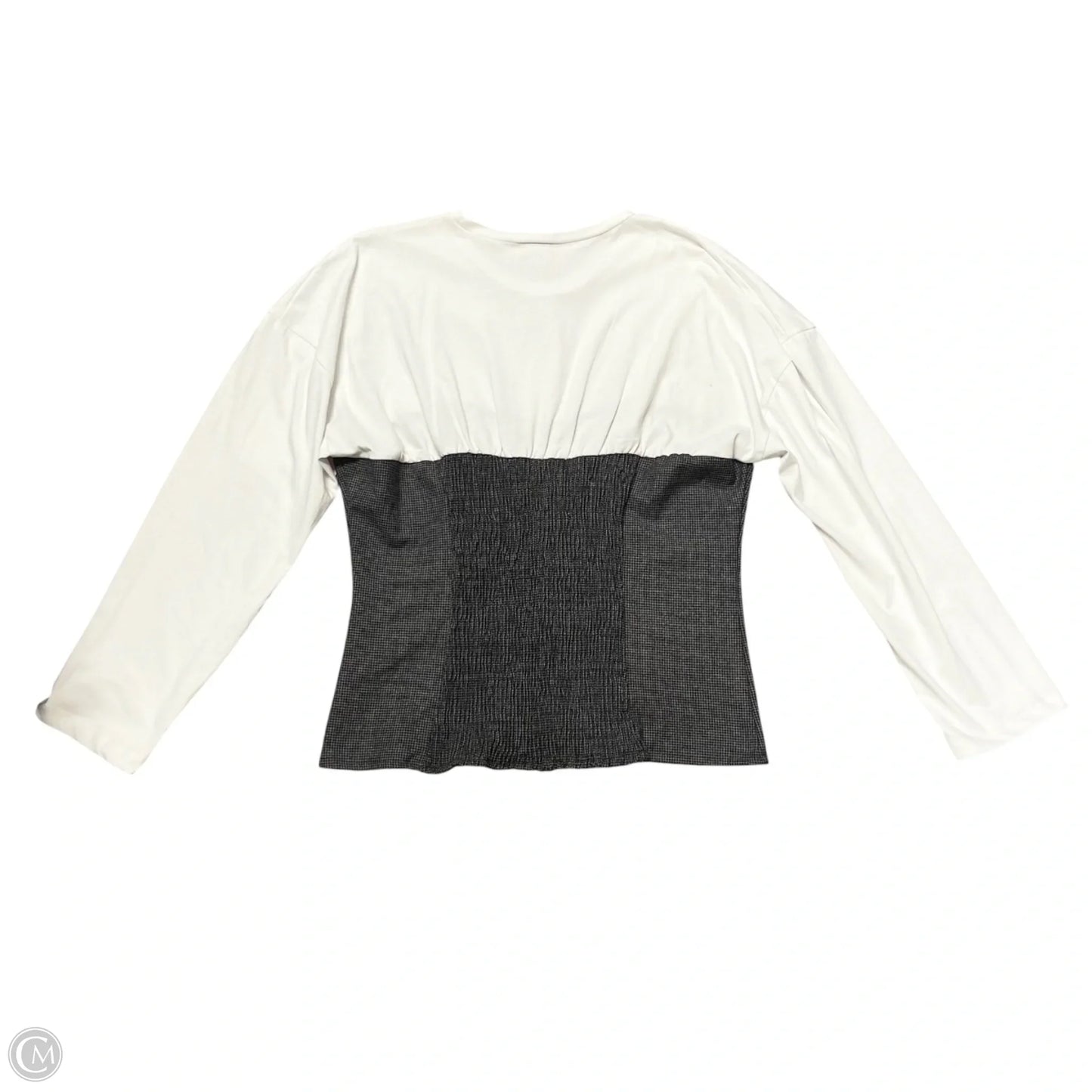 Top Long Sleeve By Maeve In Grey & White, Size: Xl