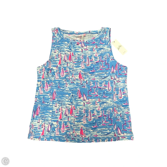 Top Sleeveless Designer By Lilly Pulitzer In Blue, Size: Xl