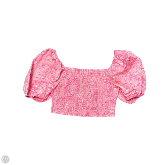 Top Short Sleeve Designer By Lilly Pulitzer In Pink, Size: L