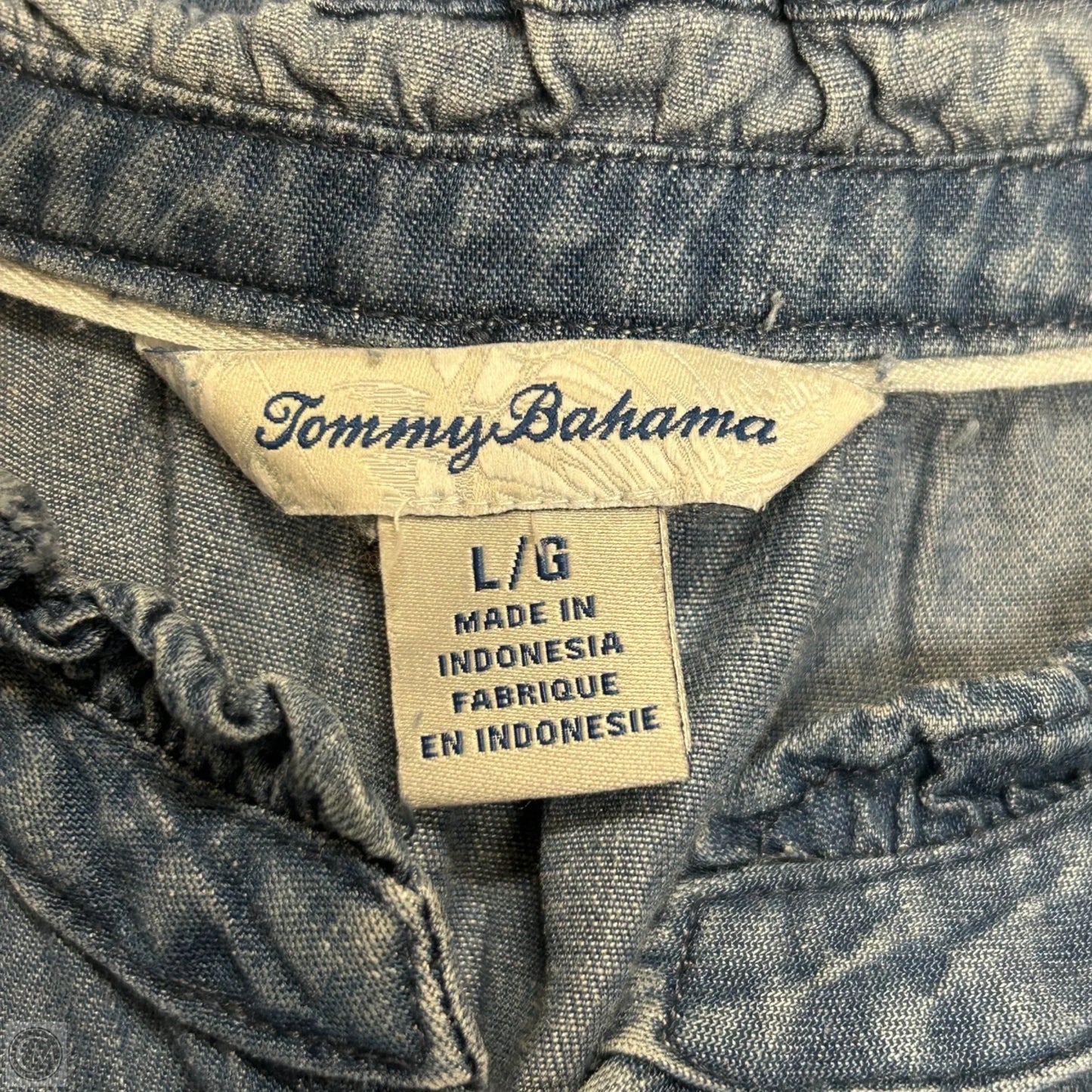 Top Sleeveless By Tommy Bahama In Blue Denim, Size: L