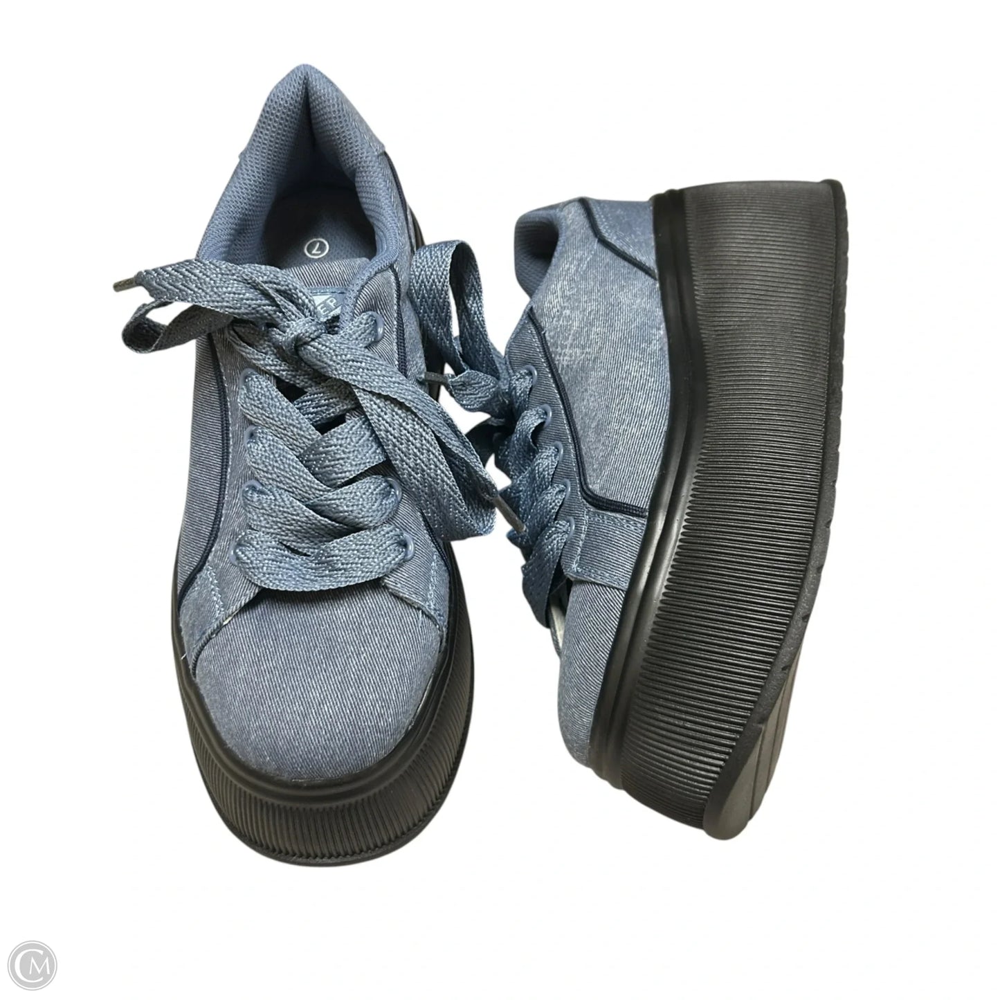 Shoes Sneakers Platform By Lucky Step In Blue Denim, Size: 7
