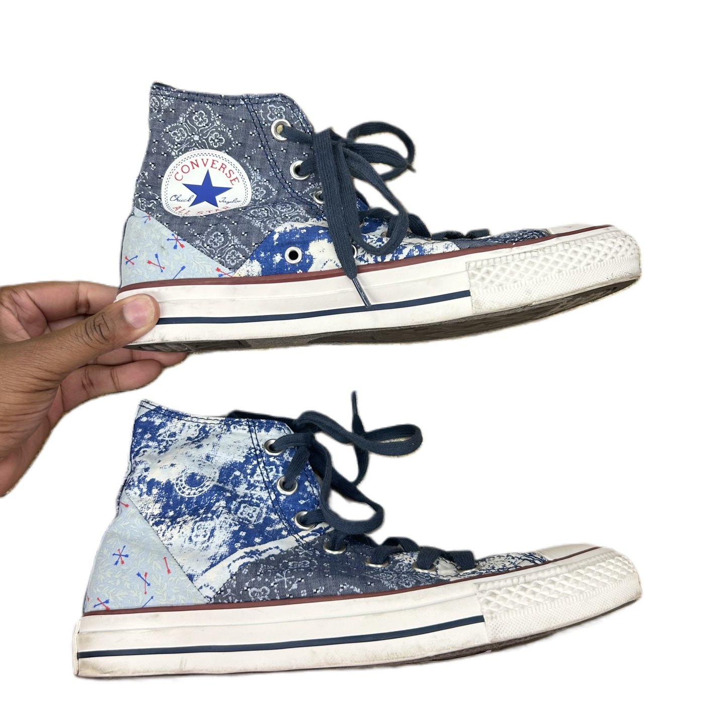Blue Denim Shoes Sneakers By Converse, Size: 8