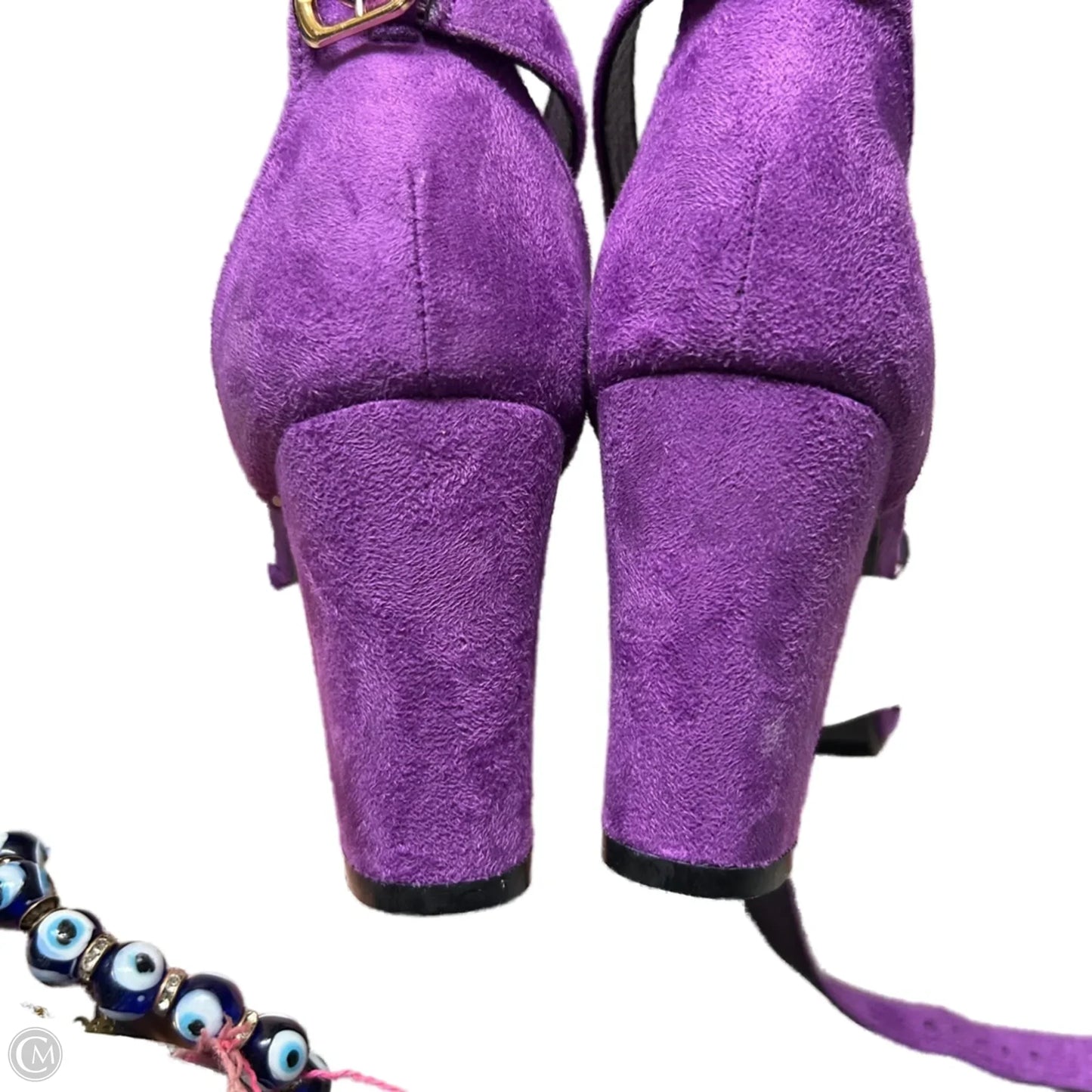 Sandals Heels Block By Trary In Purple, Size: 10