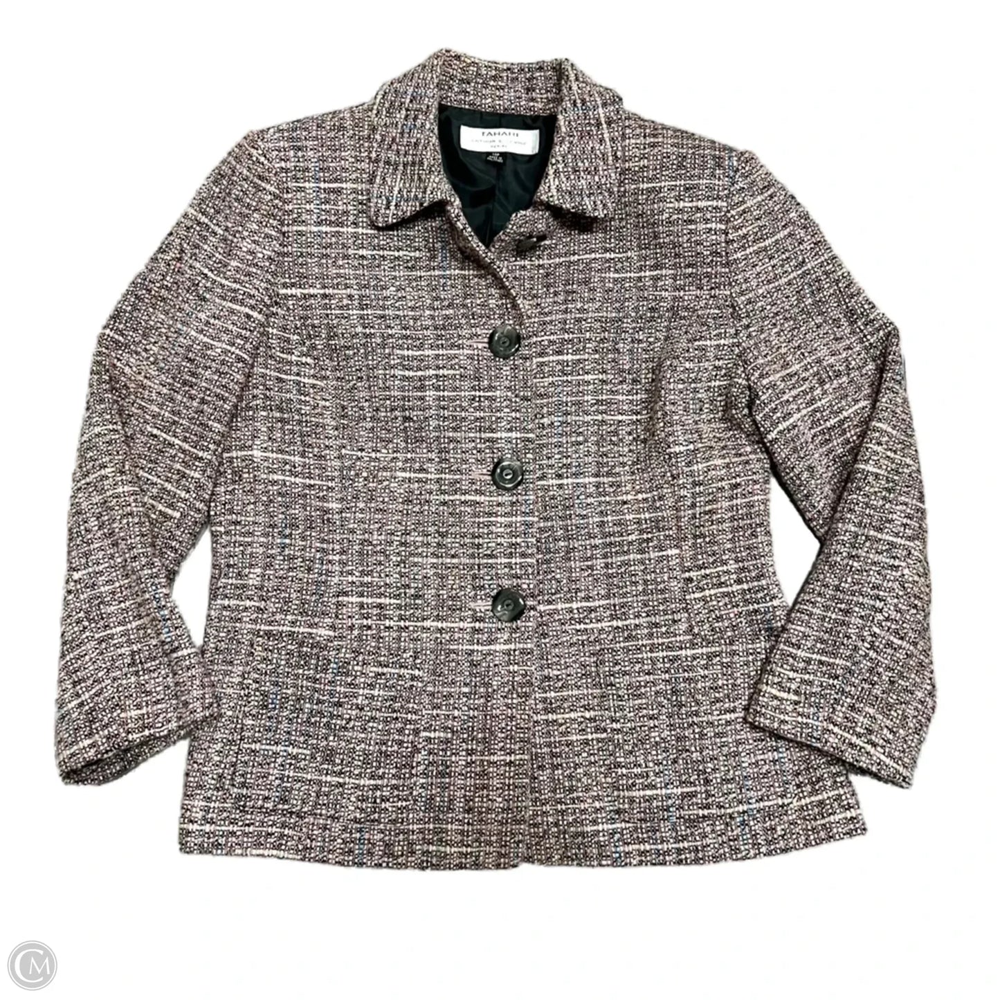 Blazer By Tahari By Arthur Levine In Black & Pink, Size: Lp