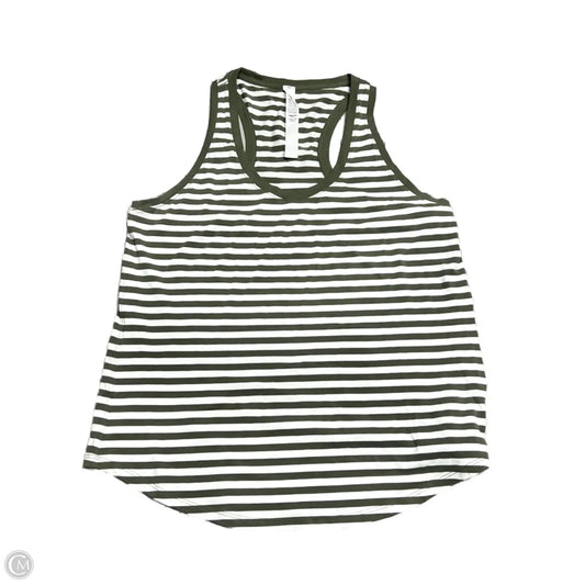Athletic Tank Top By Lululemon In Green & White, Size: M