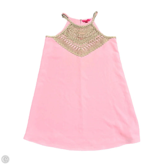 Dress Designer By Lilly Pulitzer In Gold & Pink, Size: S