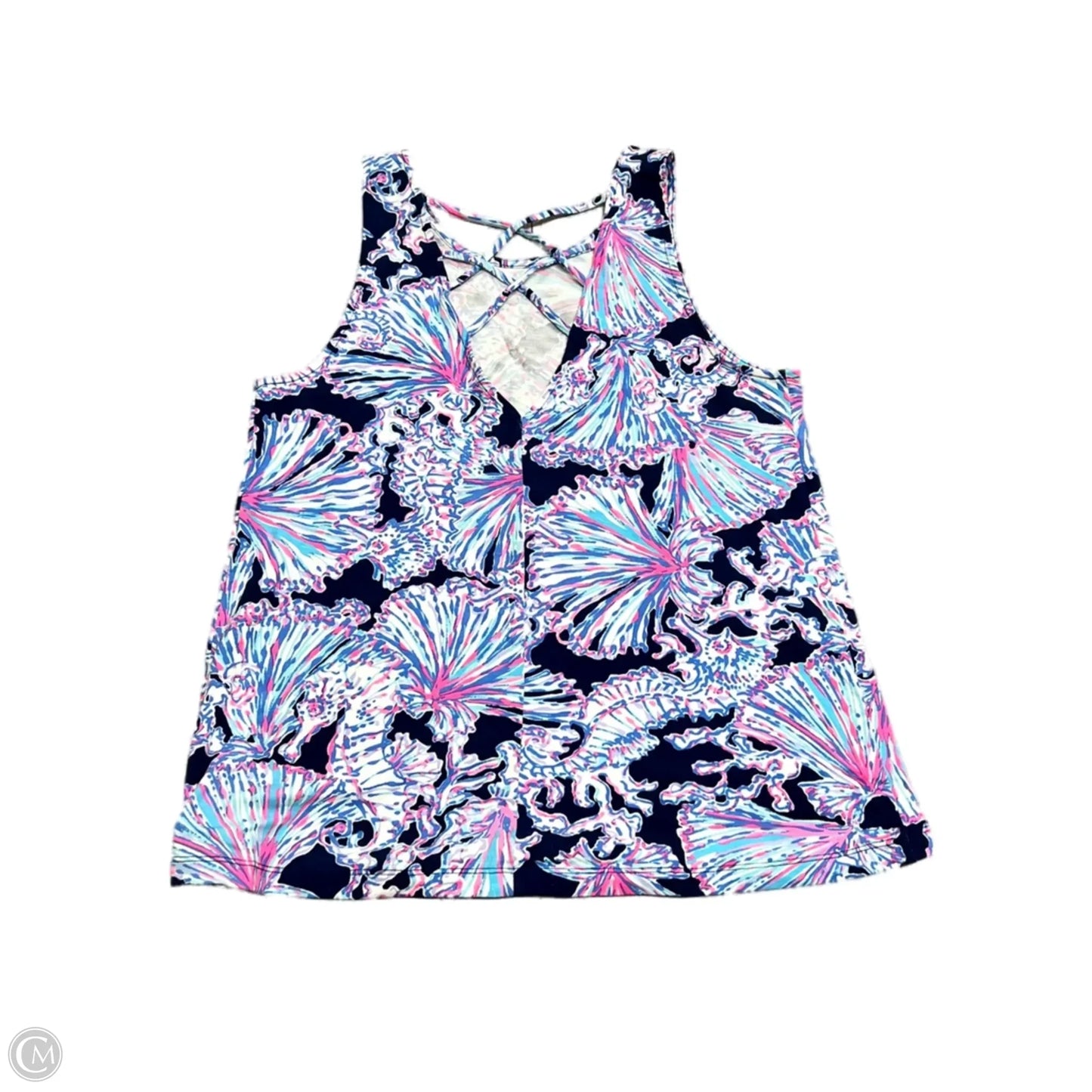 Top Sleeveless Designer By Lilly Pulitzer In Blue & Pink, Size: S