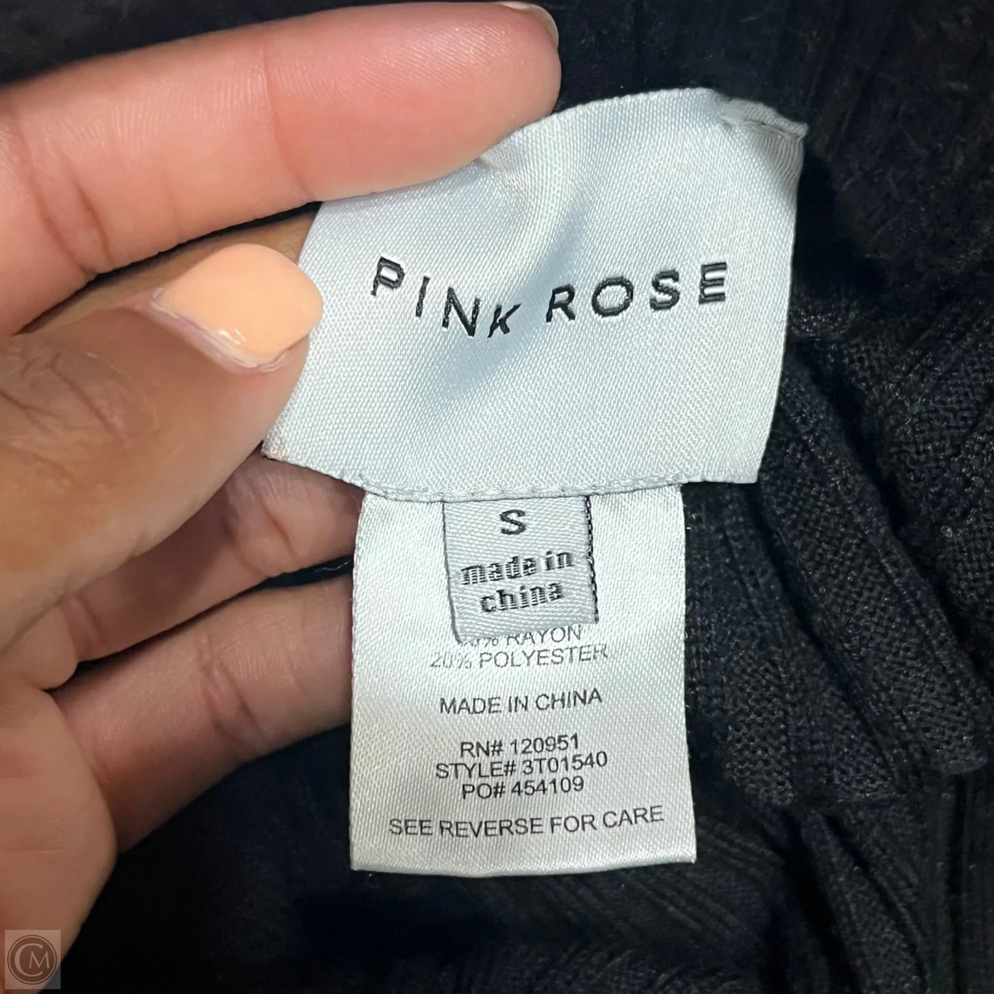 Pants Set 2pc By Pink Rose In Black, Size: S