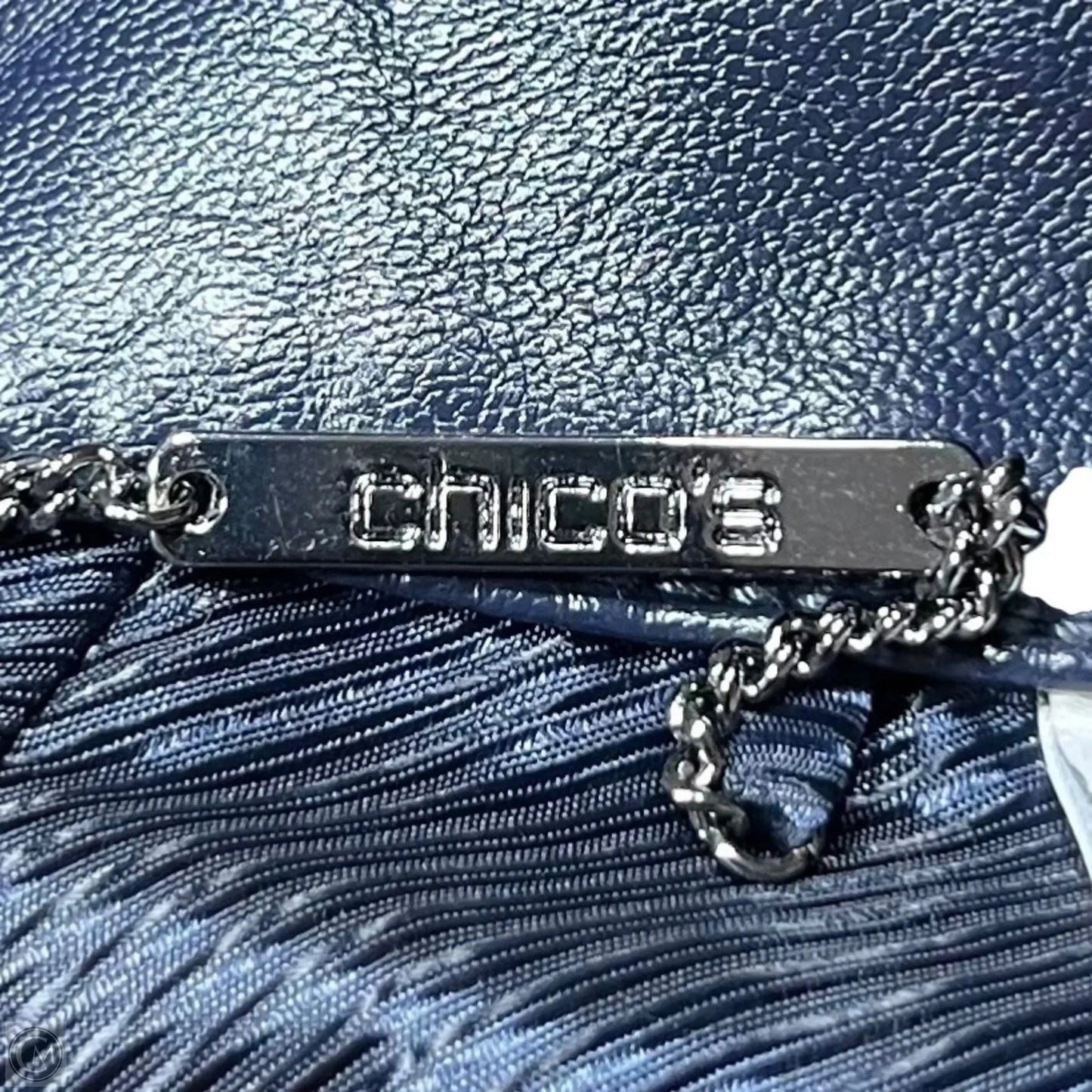 Jacket Leather By Chicos In Blue, Size: Xl