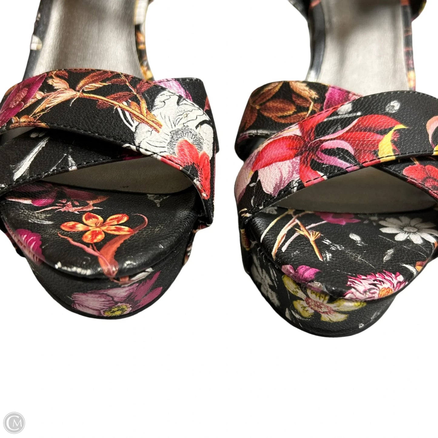Sandals Heels Stiletto By Guess In Floral Print, Size: 8