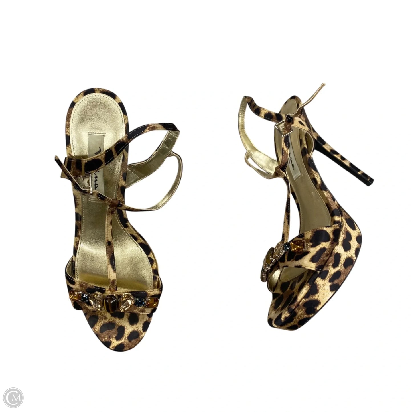 Sandals Heels Stiletto By Nina In Animal Print, Size: 8