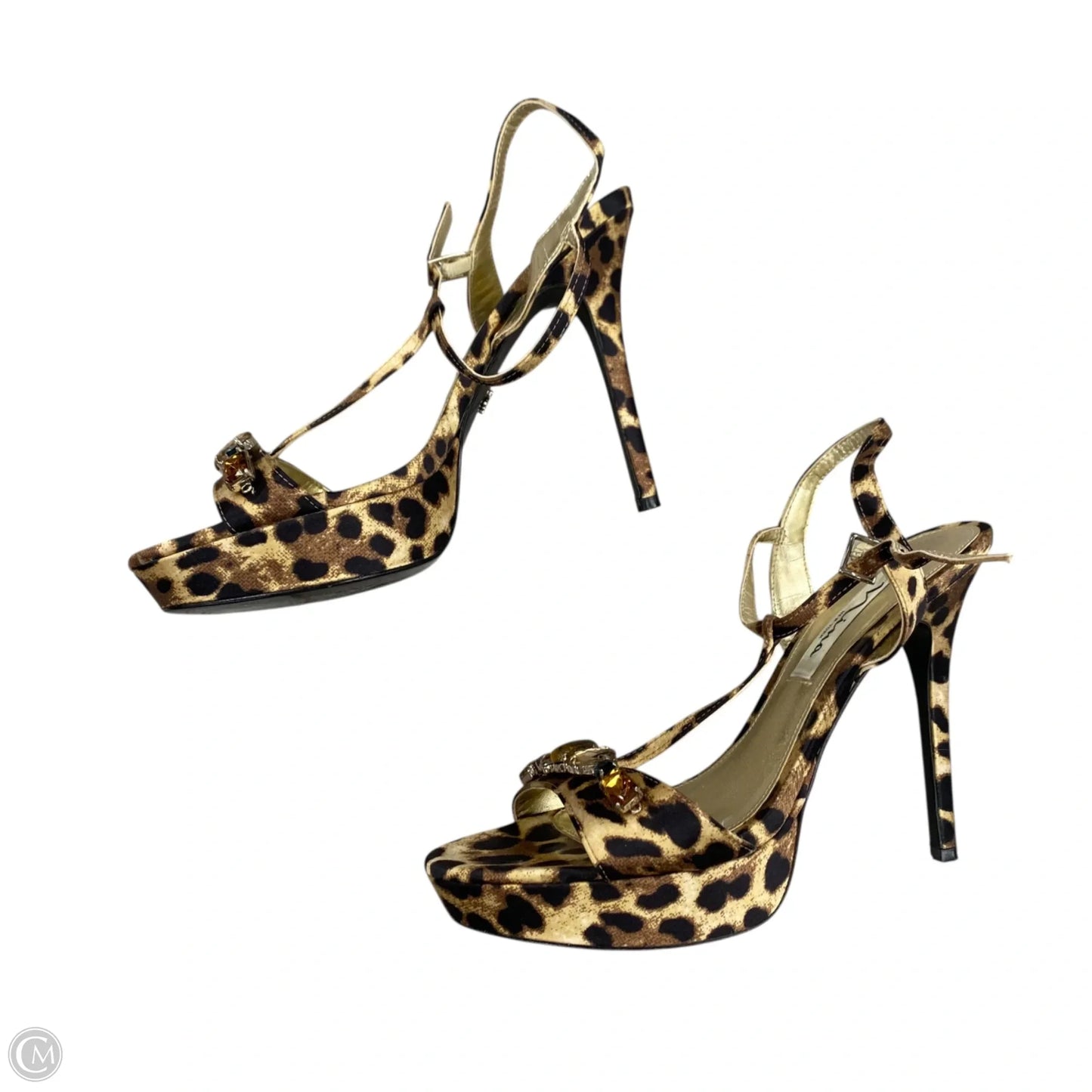 Sandals Heels Stiletto By Nina In Animal Print, Size: 8