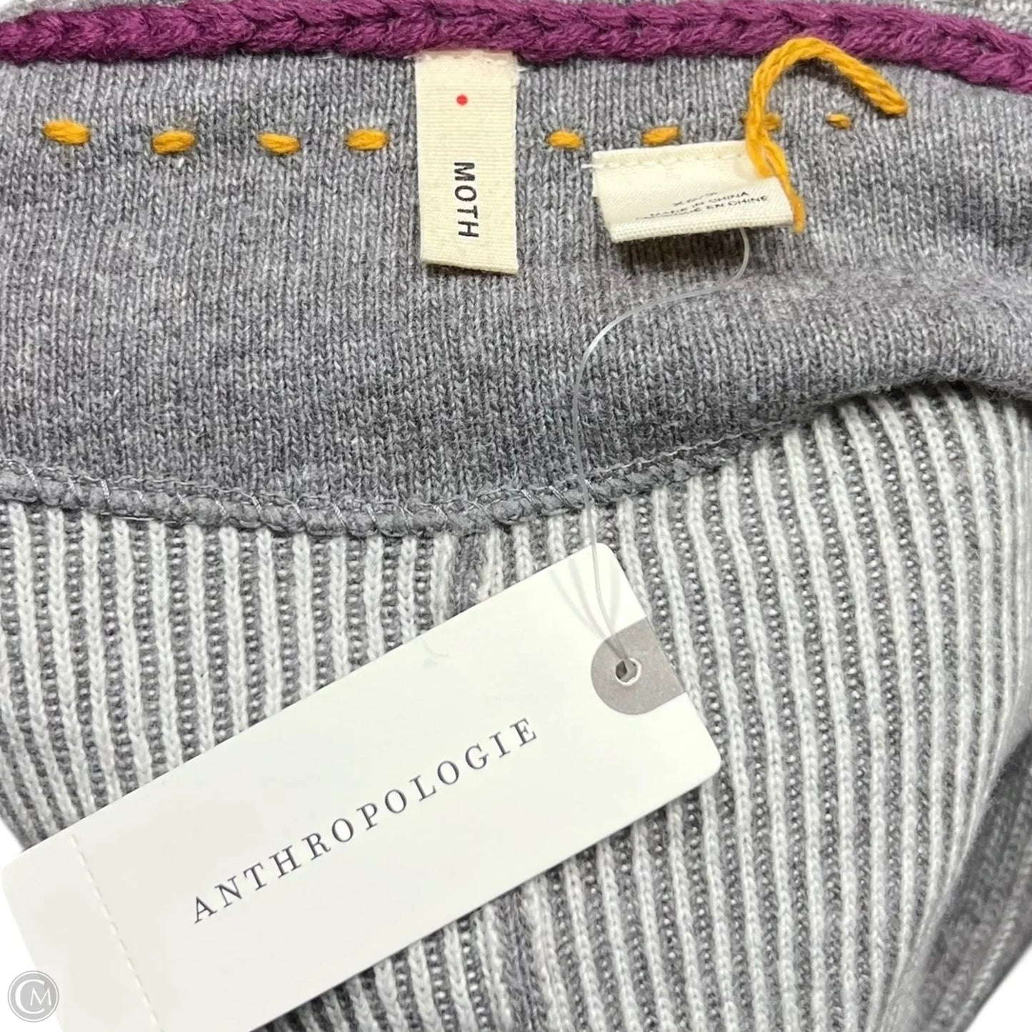 Poncho By Moth In Grey & White, Size: Xs