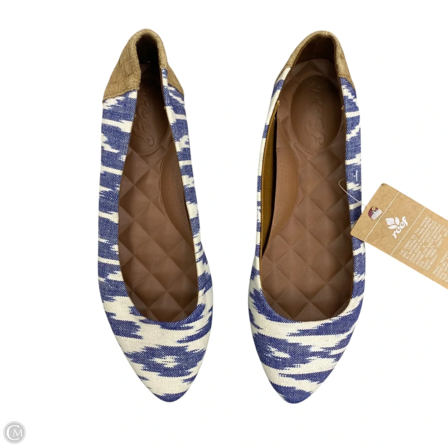 Shoes Flats By Reef In Blue & White, Size: 8.5