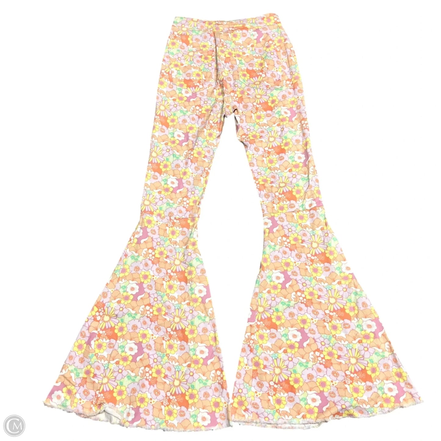Jeans Flared By Peach Love Cream California In Floral Print, Size: S