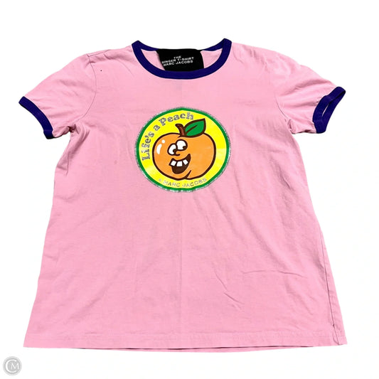 Top Short Sleeve Designer By Marc By Marc Jacobs In Pink & Purple, Size: S