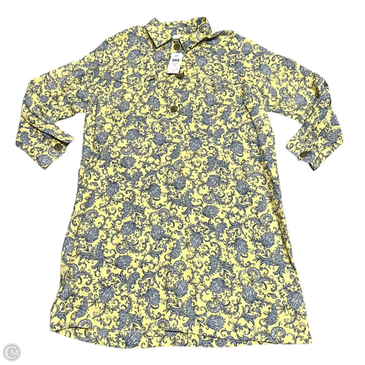 Dress Casual Midi By J. Jill In Blue & Yellow, Size: Xl