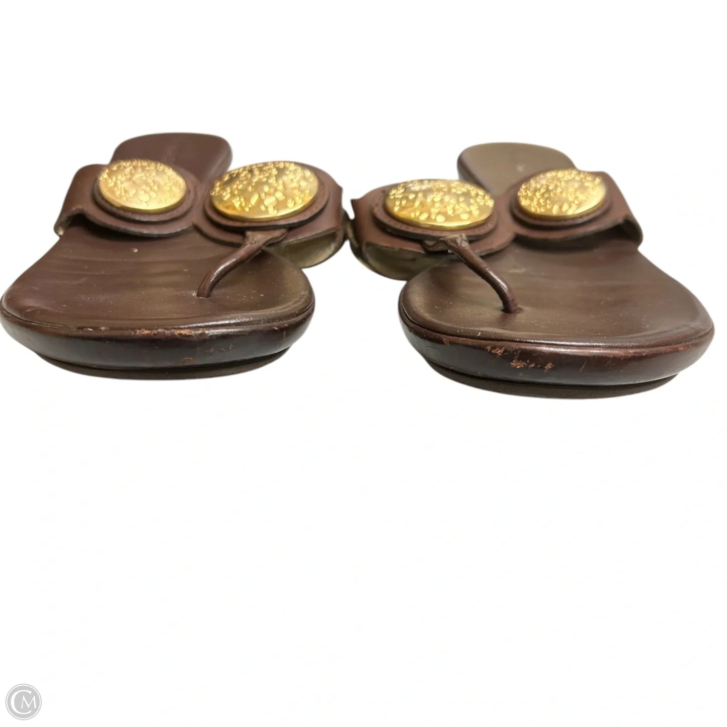 Sandals Flats By Via Spiga In Brown & Gold, Size: 7