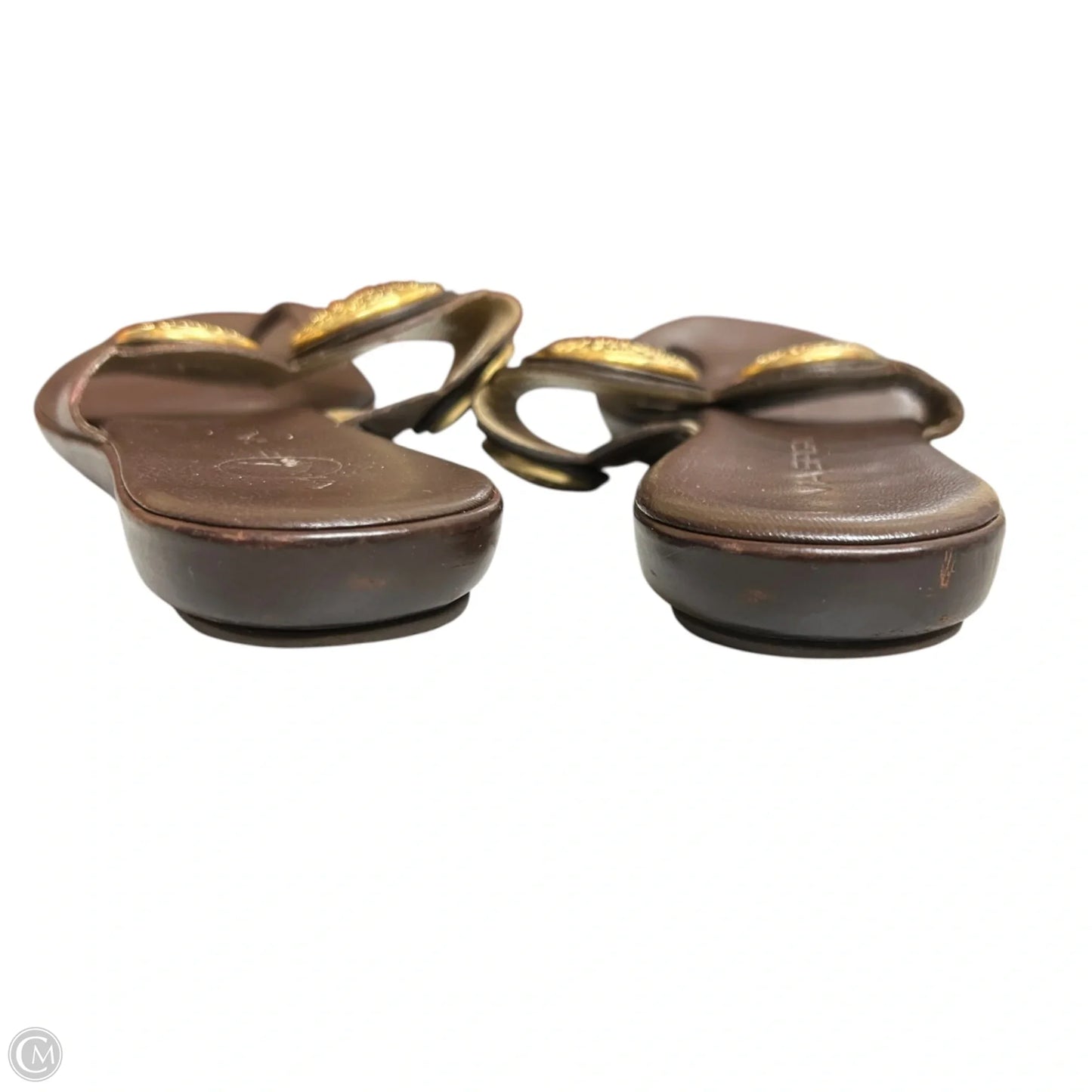 Sandals Flats By Via Spiga In Brown & Gold, Size: 7