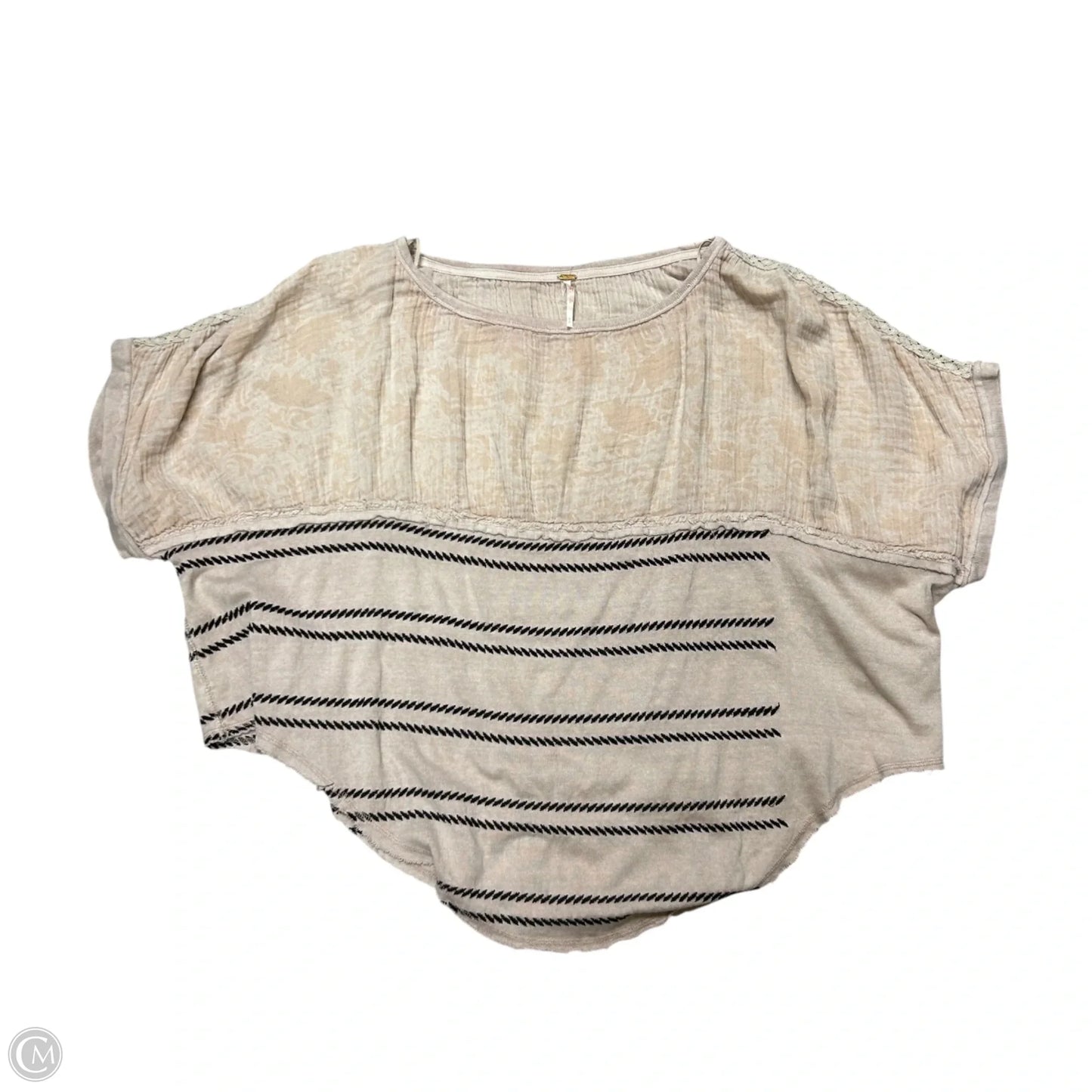 Top Short Sleeve By Free People In Tan, Size: S