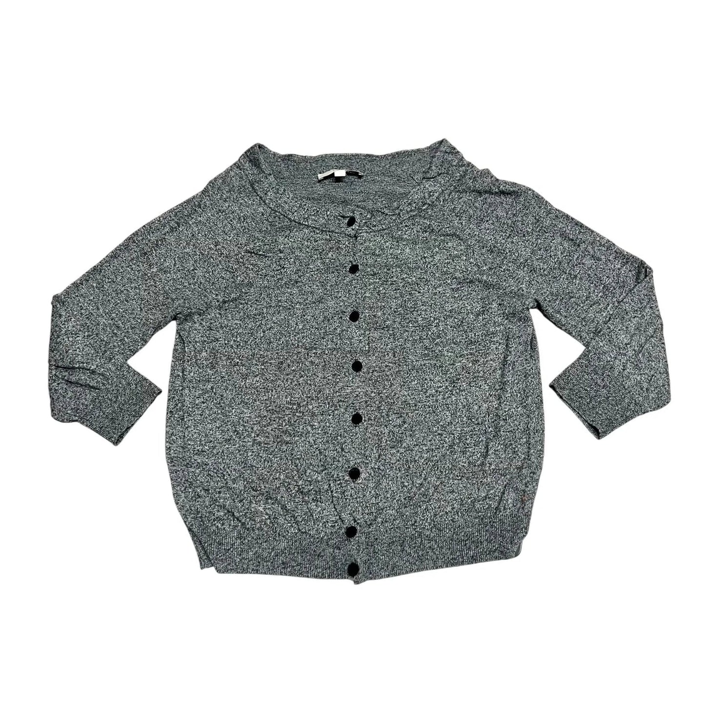 Sweater Cardigan By Loft In Grey, Size: L
