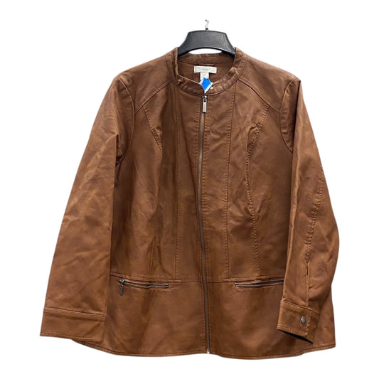 Jacket Other By Cj Banks In Tan, Size:2X