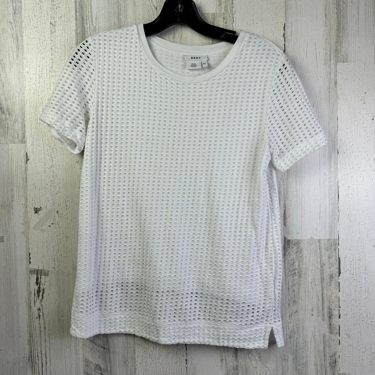 White Top Short Sleeve Basic Dkny, Size Xxs