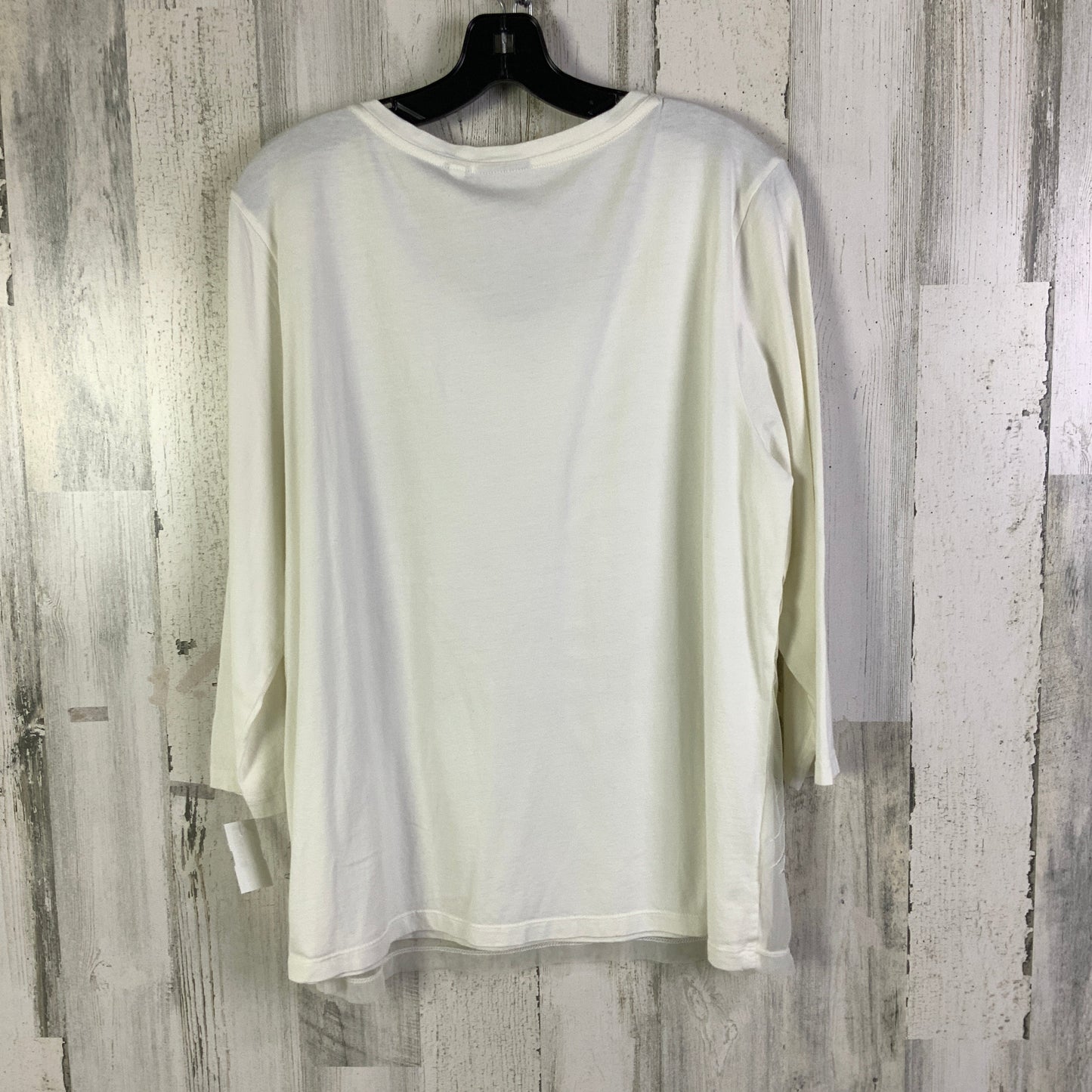 Top 3/4 Sleeve By Chicos In White, Size: Xl