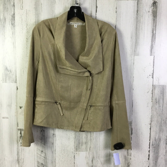 Jacket Moto By Max Studio In Tan, Size: M