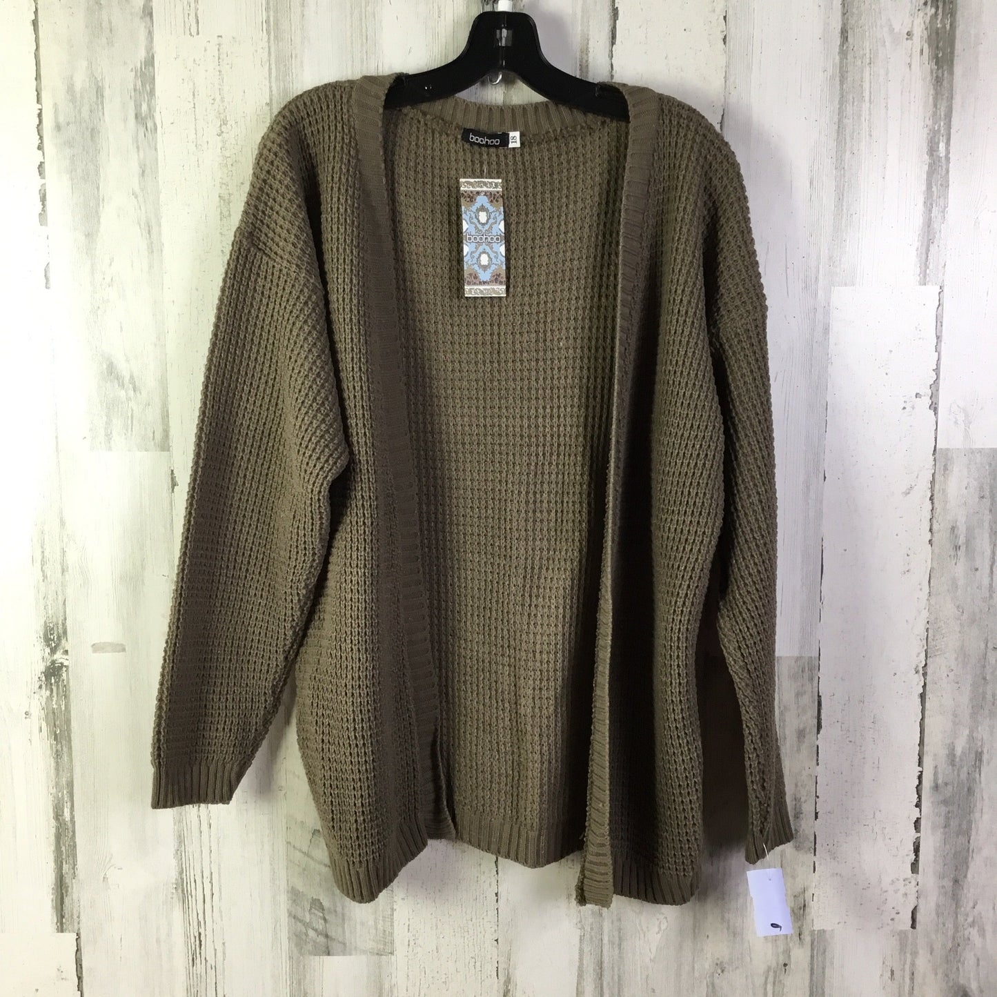 Sweater Cardigan By Boohoo Boutique In Brown, Size: 1x