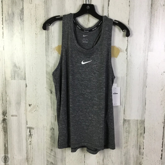 Athletic Top Short Sleeve By Reebok In Grey, Size: L