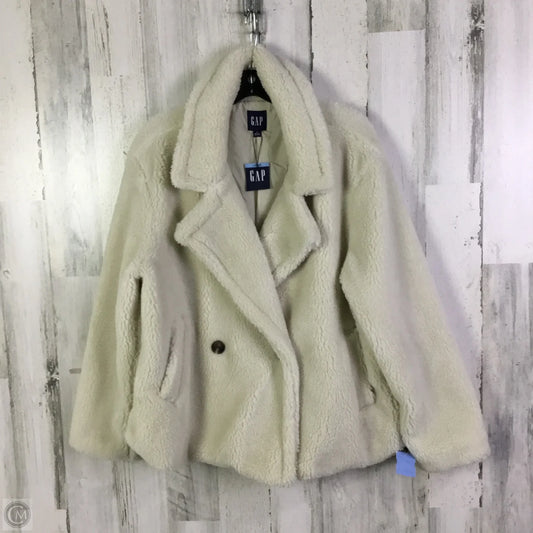 Jacket Faux Fur & Sherpa By Gap In Cream, Size: L