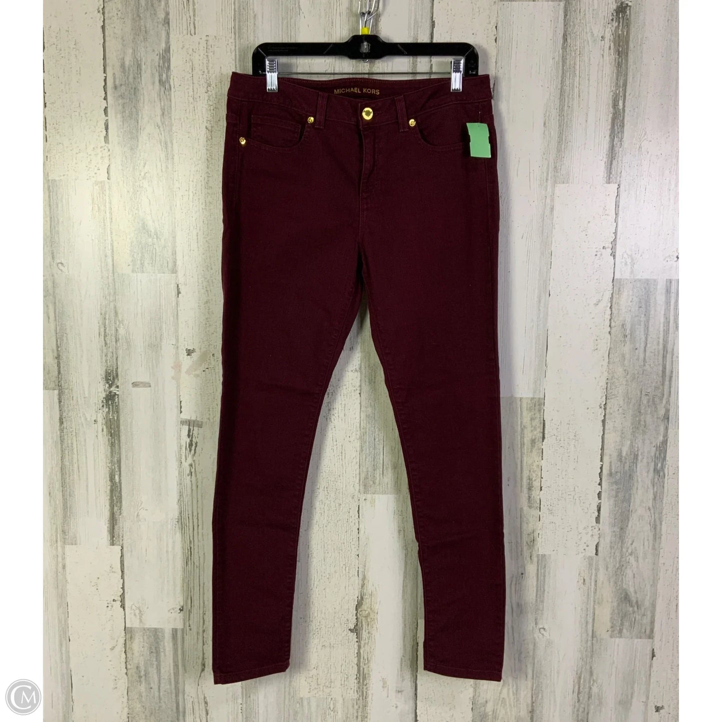 Jeans Skinny By Michael By Michael Kors In Maroon, Size: 6